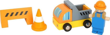 Drewniany zestaw z dźwigiem Jurkiem 12007-Small Foot, zabawki drewniane