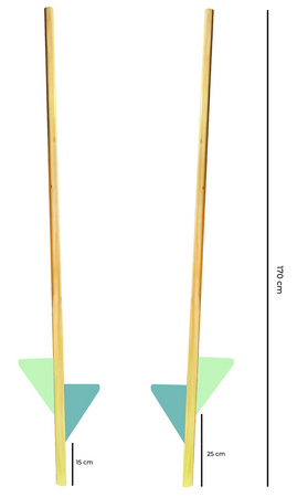 Szczudła drewniane cyrkowe dwustopniowe podwójne MIĘTOWO LIMONKOWE 170 cm dla dzieci i dorosłych