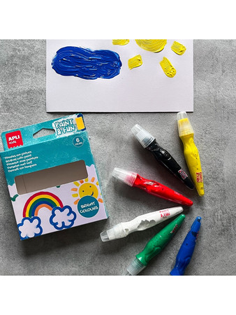 Farby w tubie z pędzelkiem Apli Kids - Kolory podstawowe 6 szt.