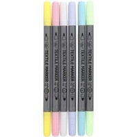 Markery do tkanin kol. Pastelowe 6 szt.