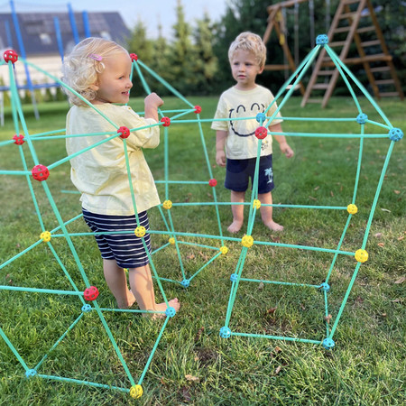 WOOPIE Duże Patyczki Konstrukcyjne Namiot Słomki Rurki Świecące w Ciemności 128 el.