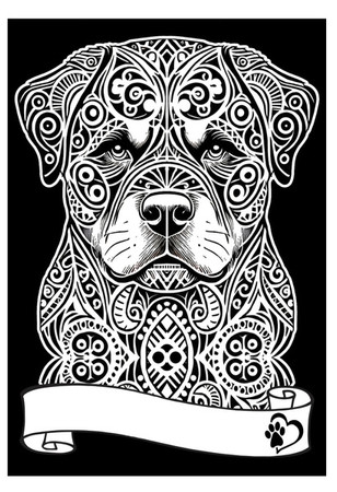 Kolorowanka Welwetowa A4 Rottweiler