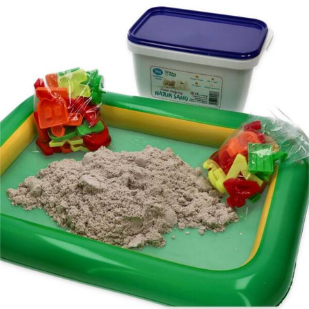 Piasek kinetyczny 3 kg NaturSand z foremkami i piaskownicą