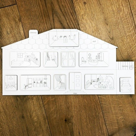 Drewniana układanka House do nauki angielskiego