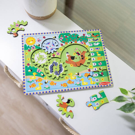 Drewniana układanka koła zębate Zwierzęta 24 el. 31004 Melissa & Doug