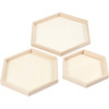 Tace Sześciokątne z drewna 3 szt.
