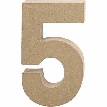 Cyfra "5" z papier-mache