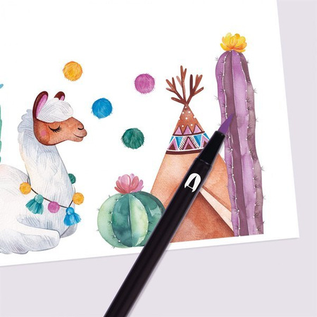 Markery dwustronne Brush Marker Apli - 6 kolorów pastelowych