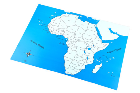 Afryka - mapa kontrolna, z podpisami