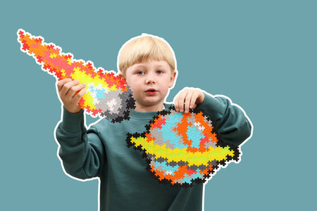 Plus-Plus Mini, Puzzle po numerach 500 szt - Kosmos