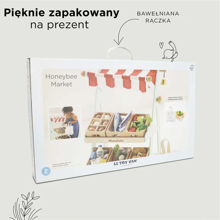 Drewniany stragan, zabawa w sklep supermarket zabawka dla dzieci Le Toy Van