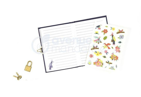 Sekretny pamiętnik z kluczykiem i naklejkami Ptaki i Kwiaty