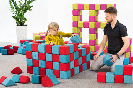 Materiałowe klocki magnetyczne XXL JollyHeap 100 szt. BASIC