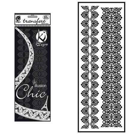 Naprasowanka welwetowa Czarna Koronka