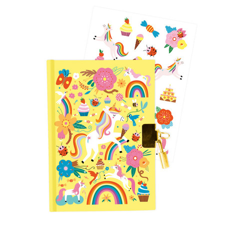 Sekretny pamiętnik z kluczykiem i naklejkami Jednorożce