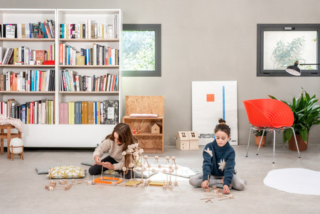 Drewniane klocki konstrukcyjne Mini Trigonos - 130 el.