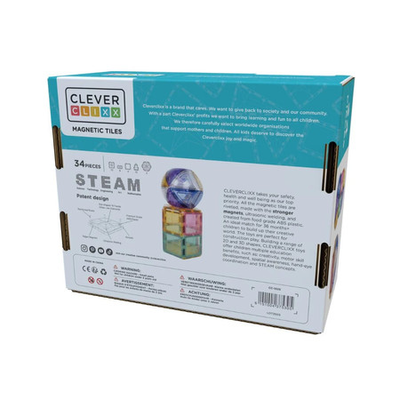 Cleverclixx - Klocki magnetyczne Brick Tiles Pack Intense - 16 el.