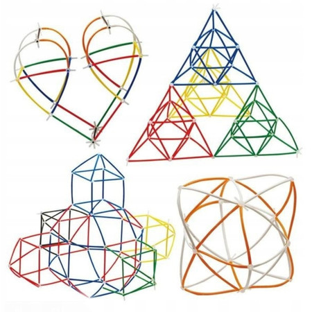 WOOPIE Klocki Konstrukcyjne Kolorowe Słomki 800 el.