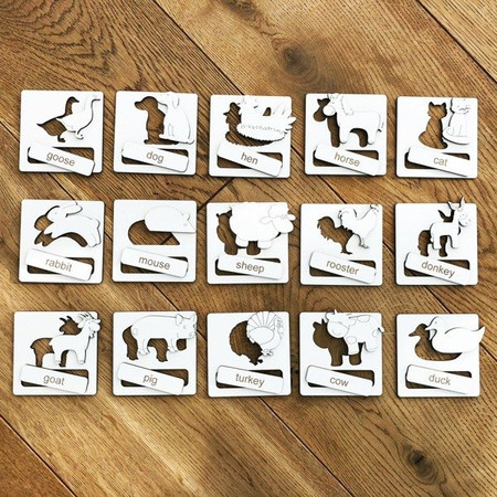 Układanka tematyczna do nauki angielskiego - Farm Animals