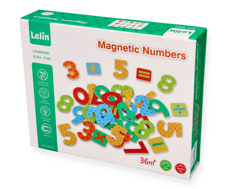 Drewniane magnesy dla Dzieci Cyfry Znaki matematyczne 60 el.