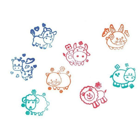 Samotuszujące pieczątki dla dzieci Kolorowe Zwierzątka Goki 15534