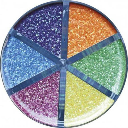 Brokat w pojemniku 6 kolorów tęczowych po 10g Titanum