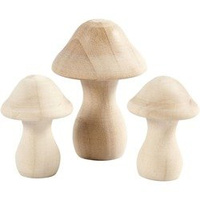 Grzybki z drewna wys. 4,5 i 6,5 cm 3 szt.