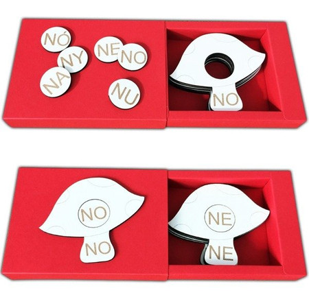 Układanka Dopasowywanie sylab z N - Muchomorek i kropka