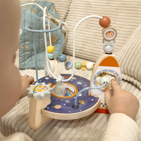 TOOKY TOY Drewniana Rakieta Pętla Motoryczna Labirynt