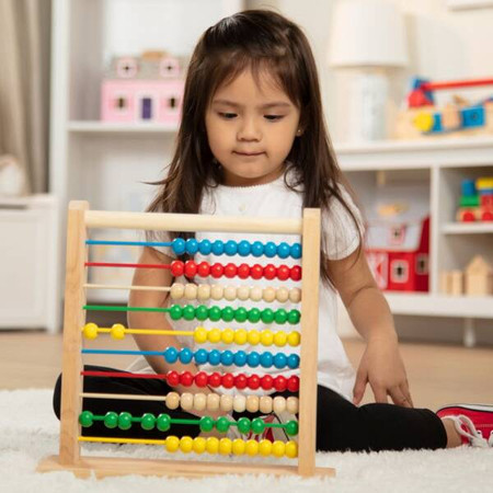 Kolorowe liczydło drewniane dla dzieci 100 koralików Abacus Melissa & Doug 10493 zabawka edukacyjna