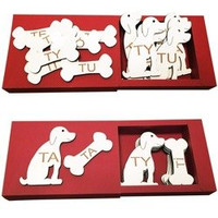 Układanka Dopasowywanie sylab z T - Pies i kość