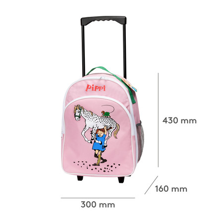Walizka na kółkach dla dzieci różowa akcesoria podróż zabawa wyprawka Pippi