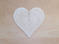 Serca puzzle 7-elementowe wys. 25 cm z grubej sklejki