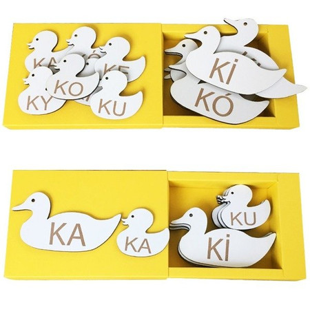 Układanka Dopasowywanie sylab z K - Kaczka i kaczuszka