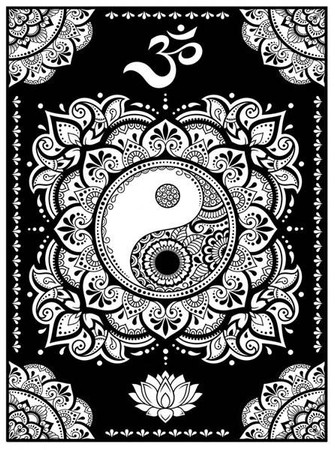 Kolorowanka Welwetowa 29,7x21 Mandala Yin Yang