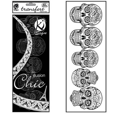 Naprasowanka welwetowa Czarna Czaszki