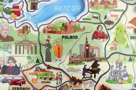 Magnetyczna mapa Europy 77x47cm