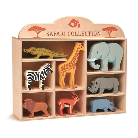 Drewniane figurki do zabawy - zwierzęta Safari, Tender Leaf Toys