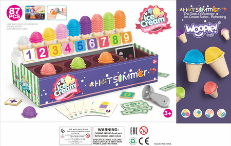 WOOPIE Lodziarnia XXL Sklep Zestaw Mały Sprzedawca + Nauka Liczenia 87 el.