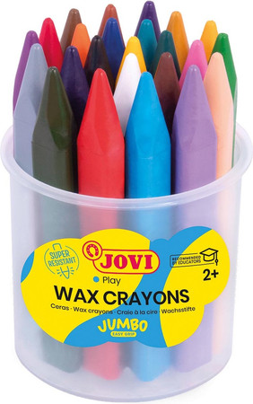 Kredki woskowe 24 kolory trójkątne JOVI Triwax + temperowka