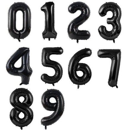 Balon foliowy CYFRA CZARNA 32" 67 cm (na hel lub powietrze)