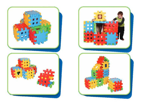 WOOPIE Klocki Edukacyjne Wafle XXL Ogrodzenie Domek