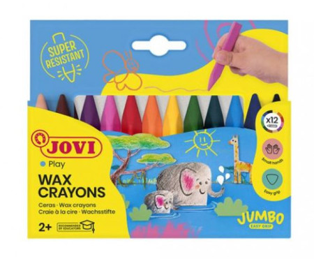 Kredki woskowe 12 kolorów trójkątne JOVI Triwax