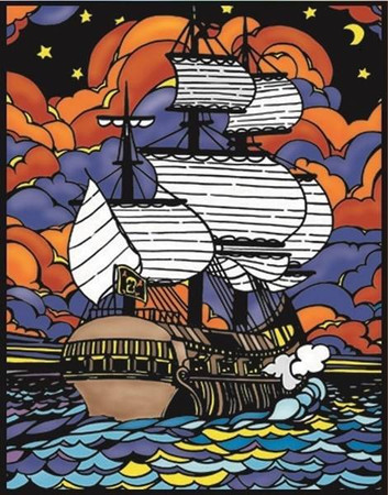 Kolorowanka Welwetowa 47x35 Żaglowiec