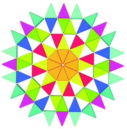 TOOKY TOY  Puzzle Ośmiokątne Drewniana Mozaika Edukacyjna (73el.)