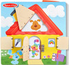 Drewniana tablica aktywności z okienkami Domek Melissa & Doug