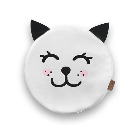 Poduszki białe ekoskóra KOTEK z uszkami 1 szt. 6 cm AKSON