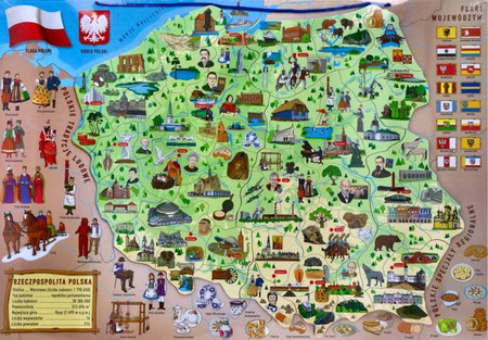 Magnetyczna mapa Polski 67 x 47 cm