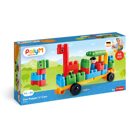 Klocki konstrukcyjne, Pojazdy opiekunów zwierząt w ZOO, 40 el., 18m+, PolyM