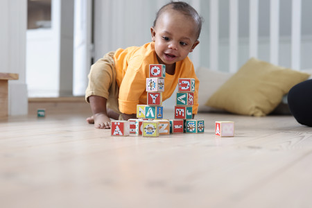 Klocki drewniane literki i cyferki dla dzieci, zestaw klocków, nauka, Pippi